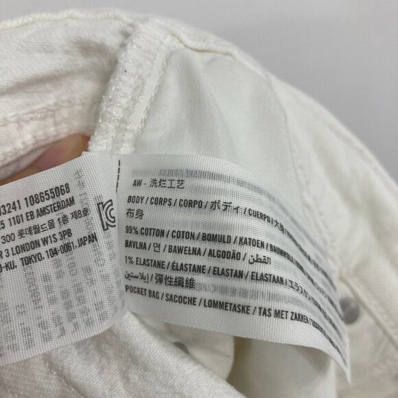 Abercrombie & Fitch size 33/16 White High Rise Frayed Hem the Dad Jean Shorts - Picture 3 of 9